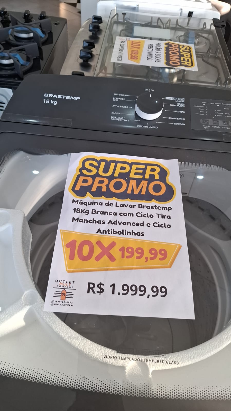 Máquina de Lavar Brastemp 18Kg com Ciclo Tira Manchas Advanced e Antibolinhas